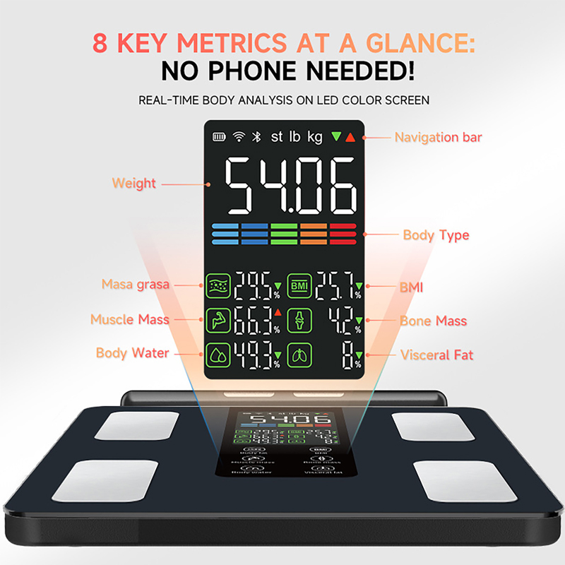 Digital Body Weight Scale - Báscula Inteligente de Composición Corporal, Báscula
